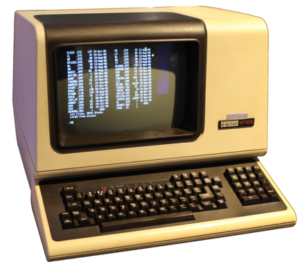 A DEC VT100 terminal at the Living Computer Museum (apparently connected to the museum’s DEC PDP-11/70 mainframe computer). Source: Wikipedia